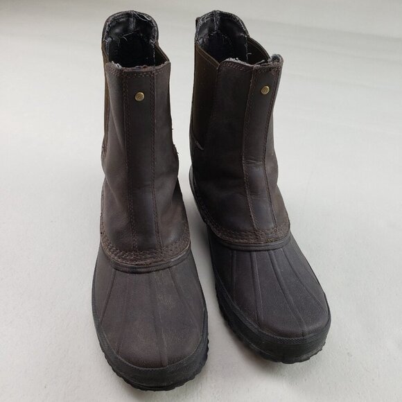 Ugg Romosa Leather Waterproof Boot Mens 9.5 Brown Chelsea Slip On Winter Rain - Picture 7 of 11